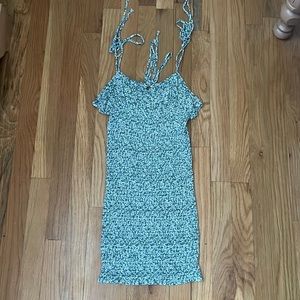 green white floral dress